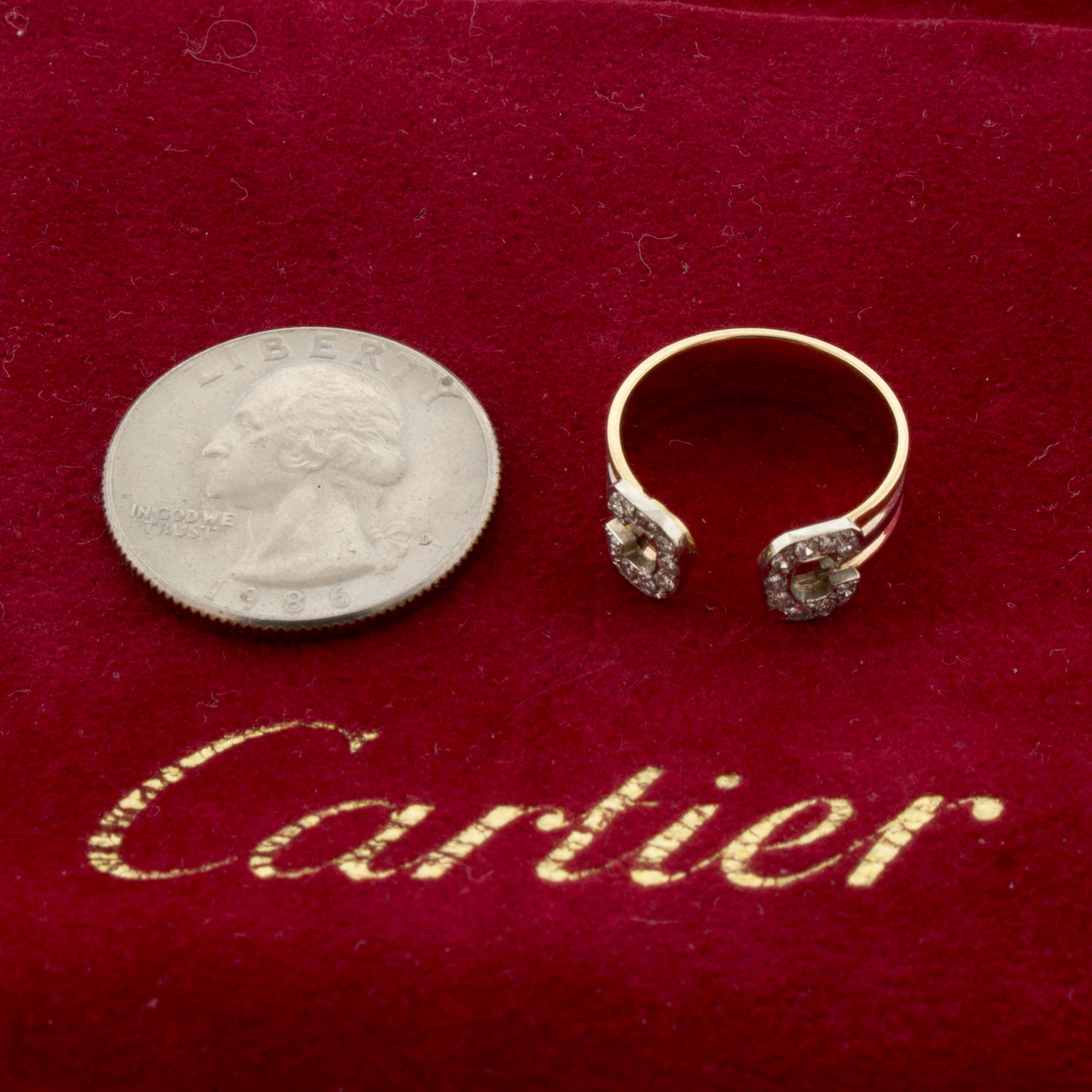 Cartier 18k 750 Tri Gold Diamond Pinky Ring Size 5.5 AUTHENTIC eBay