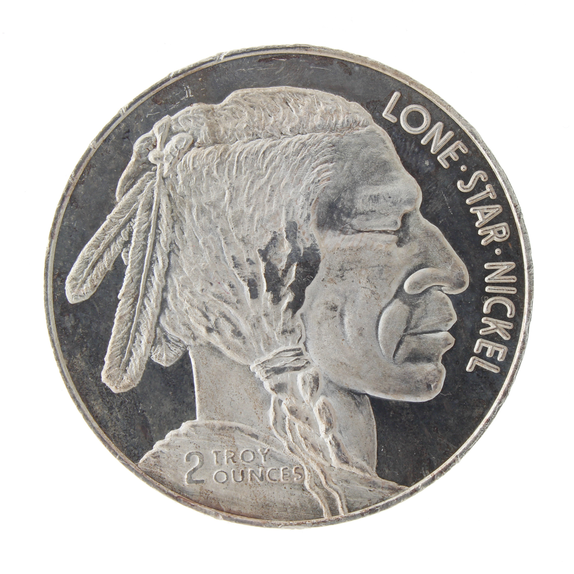 RARE 2 Ounce .999 Silver Lone Star Nickel Dallas Special Mint Art Round